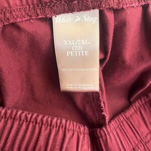 White Stag Dark Red Petite Pants